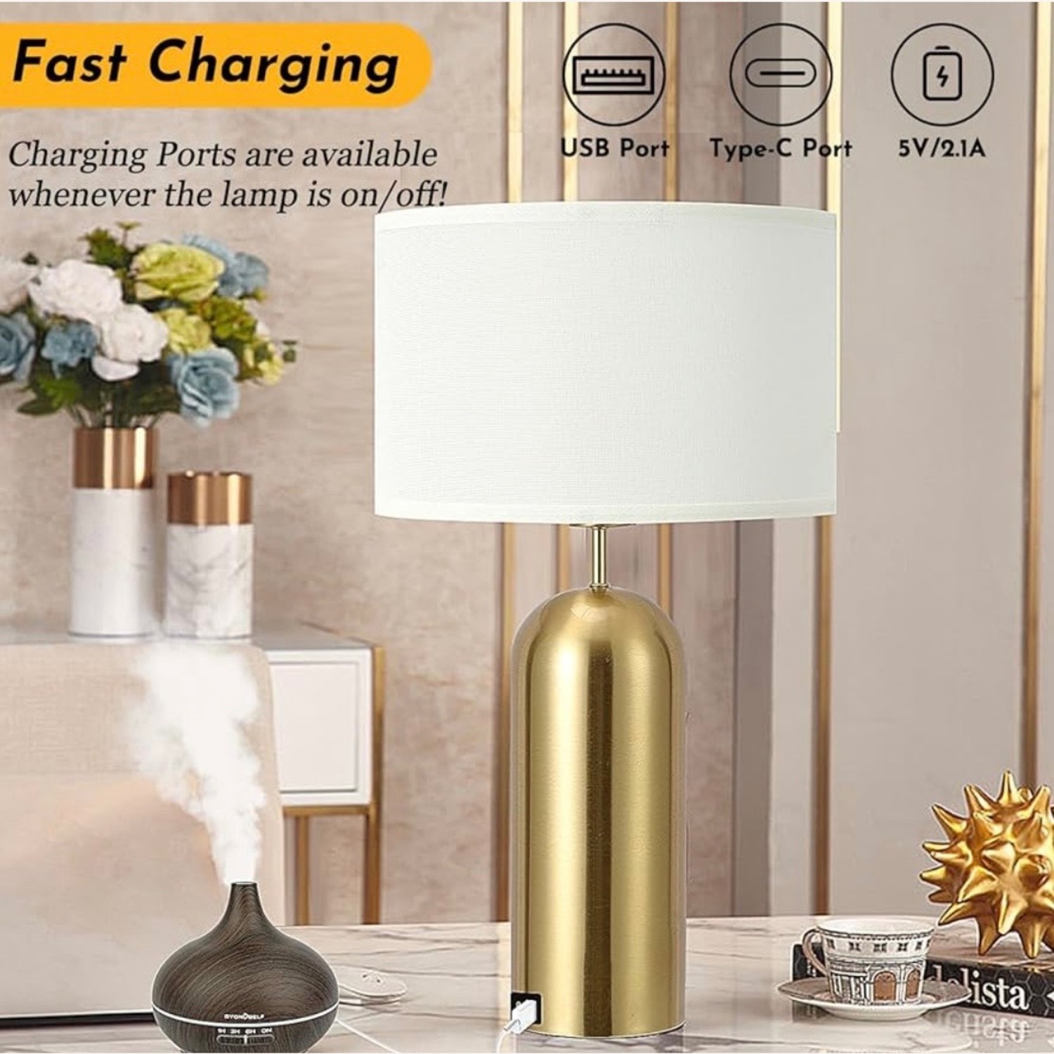 Amazon Gold Brass Table Lamps - image-4