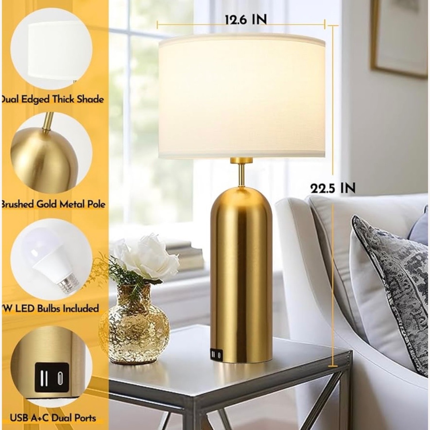 Amazon Gold Brass Table Lamps - image-3