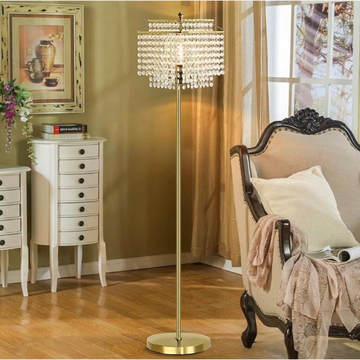 Amazon Gold Crystal Lamp  - image-1