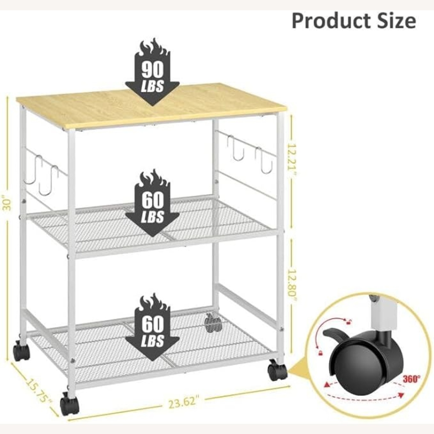 Amazon White Wood Bar Cart - image-6
