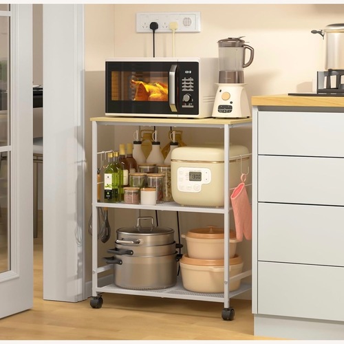 Used Amazon White Wood Bar Cart for sale on AptDeco