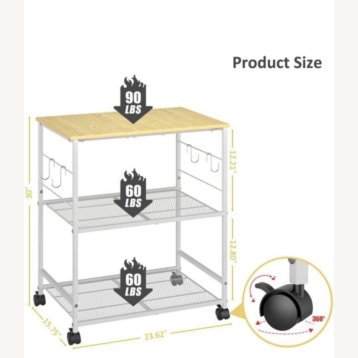 Amazon White Wood Bar Cart - image-3
