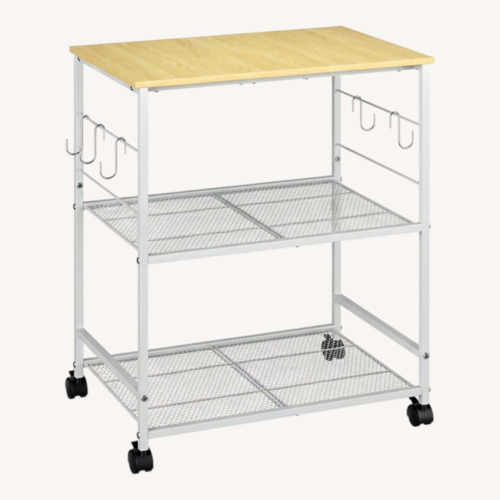 Used Amazon White Wood Bar Cart for sale on AptDeco