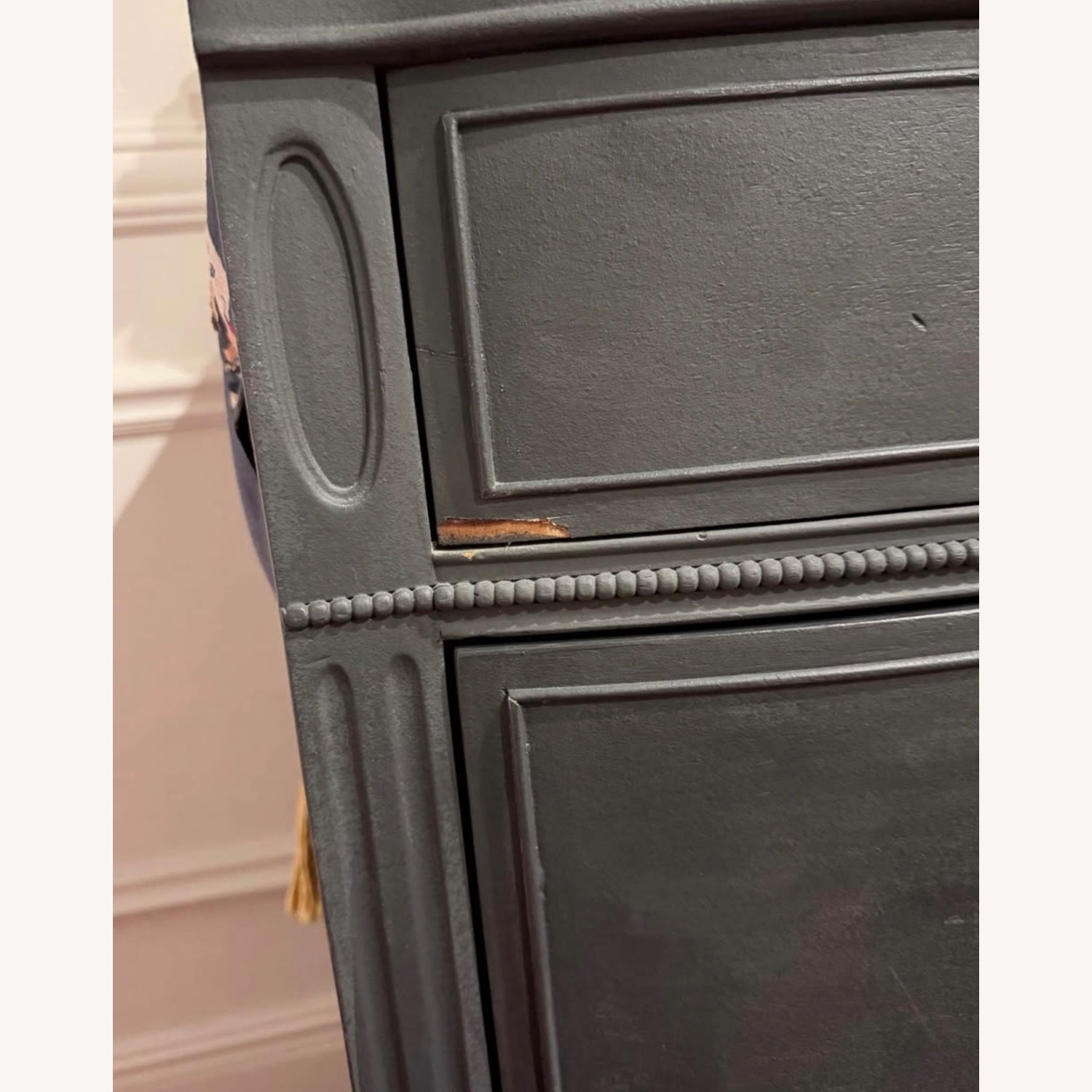 Antique Blue Wood Dresser - image-4