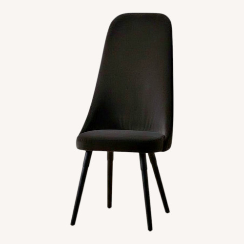 Used CB2 Harlow Mink Black Velvet Dining Chairs for sale on AptDeco