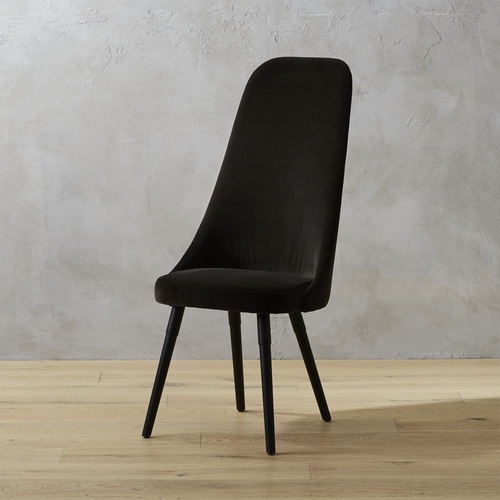 Used CB2 Harlow Mink Black Velvet Dining Chairs for sale on AptDeco