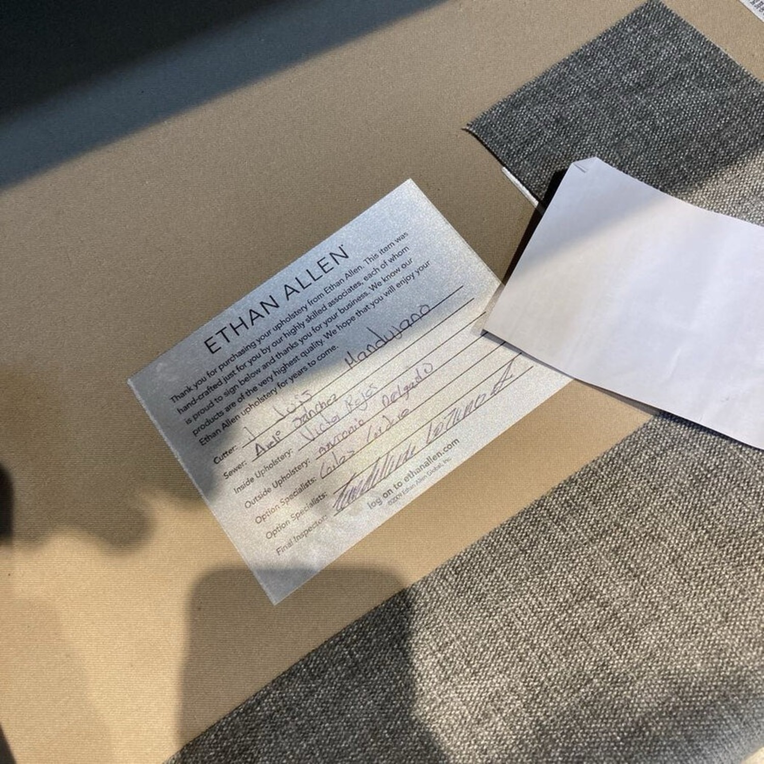 Ethan Allen MCM Upholstered Track Arm Sofa Gray - image-10