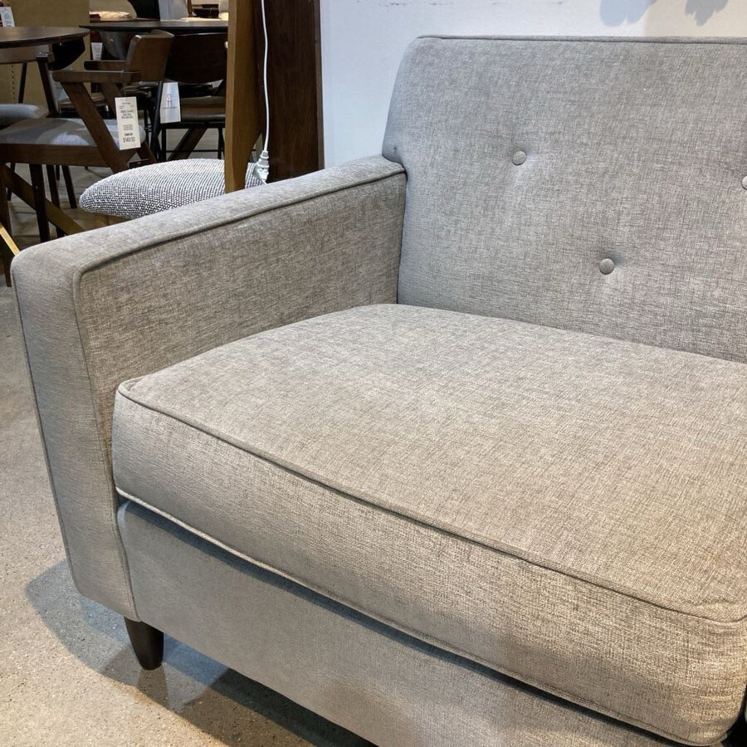 Ethan Allen MCM Upholstered Track Arm Sofa Gray - image-6