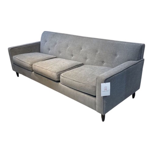 Used Ethan Allen MCM Upholstered Track Arm Sofa Gray for sale on AptDeco