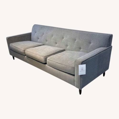 Used Ethan Allen MCM Upholstered Track Arm Sofa Gray for sale on AptDeco