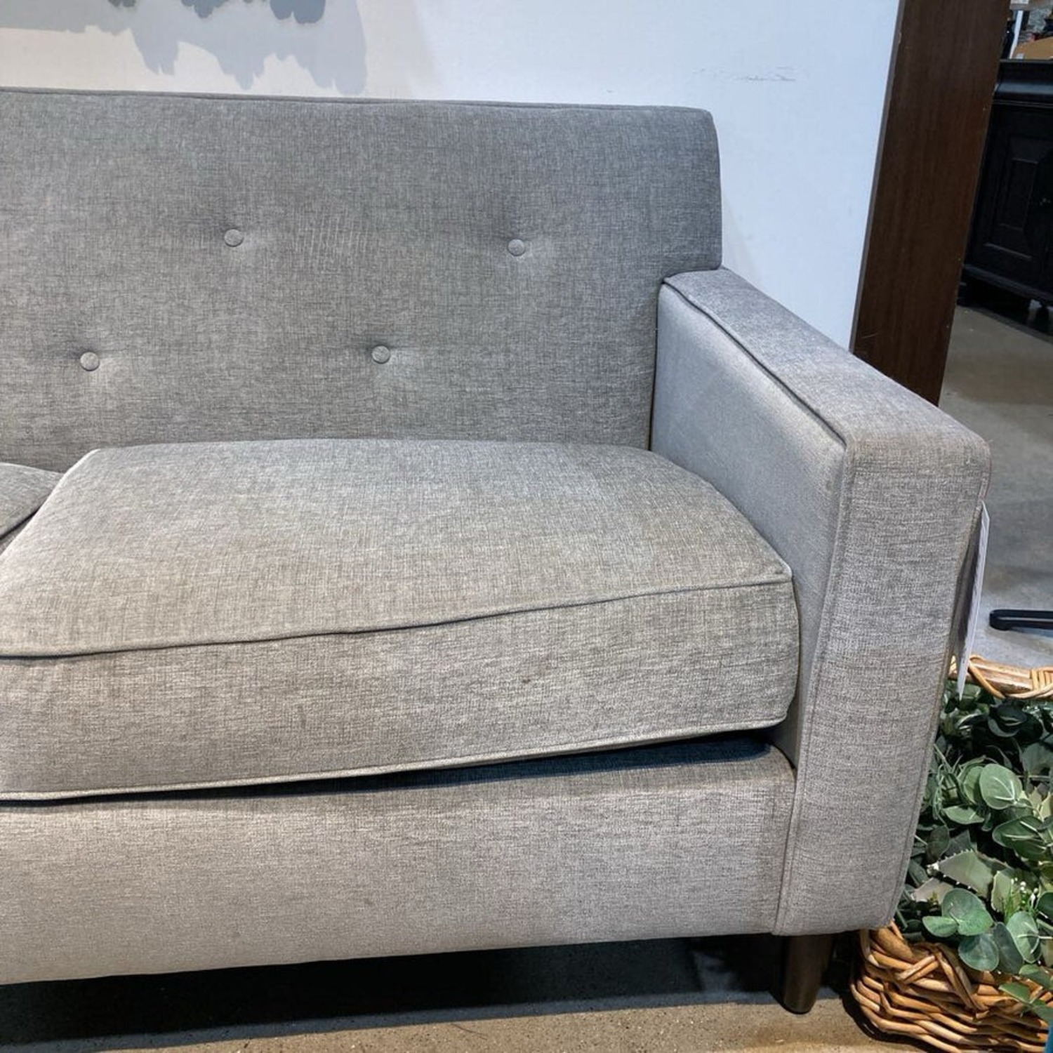 Ethan Allen MCM Upholstered Track Arm Sofa Gray - image-5