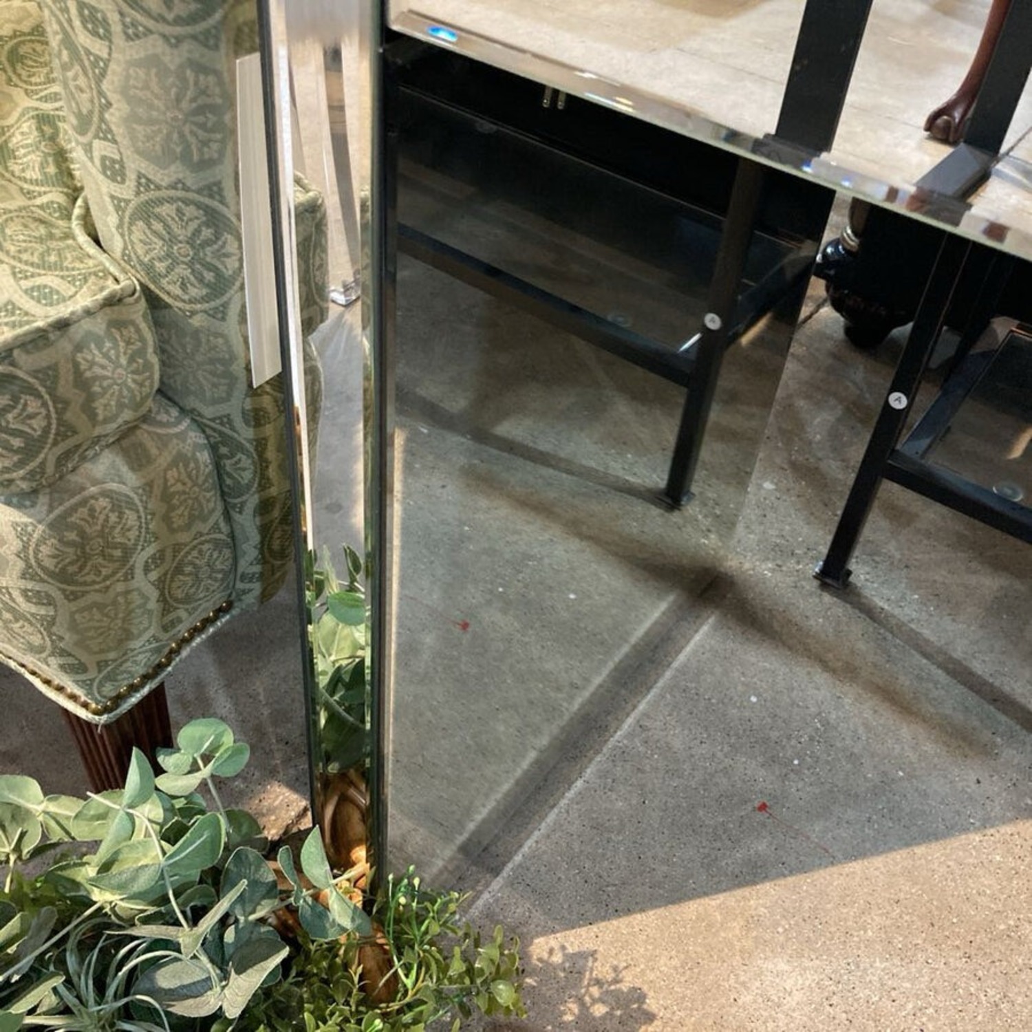 2-Drawer Mirrored Desk w Electrical Power - image-7