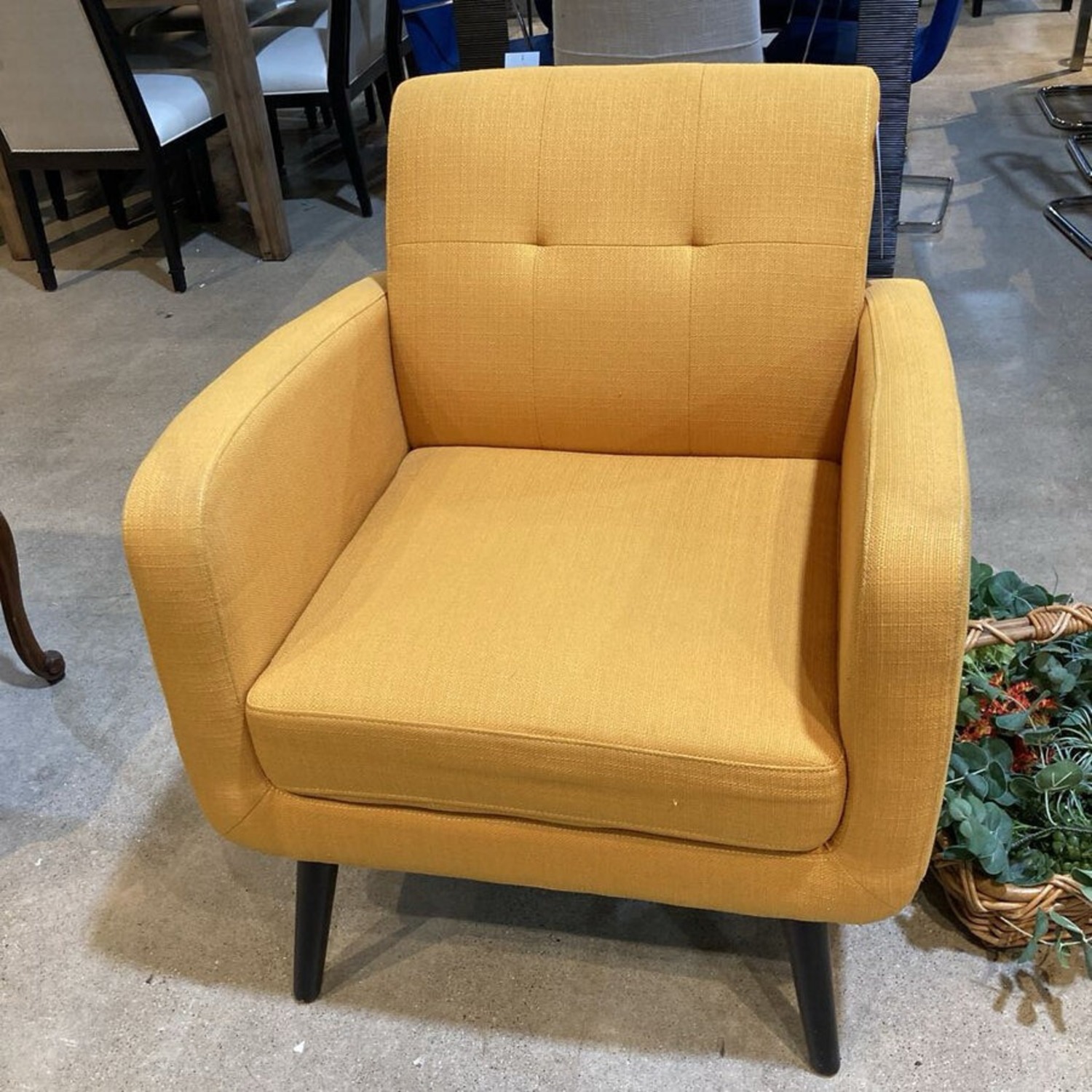 Modern Tufted Back Chair Yellow - image-3