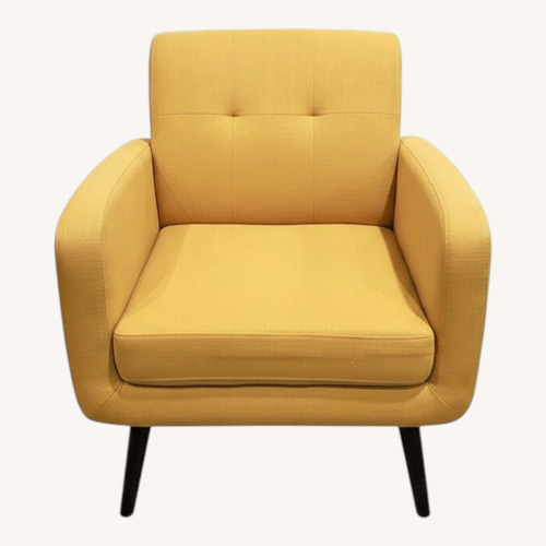 Used Modern Tufted Back Chair Yellow for sale on AptDeco