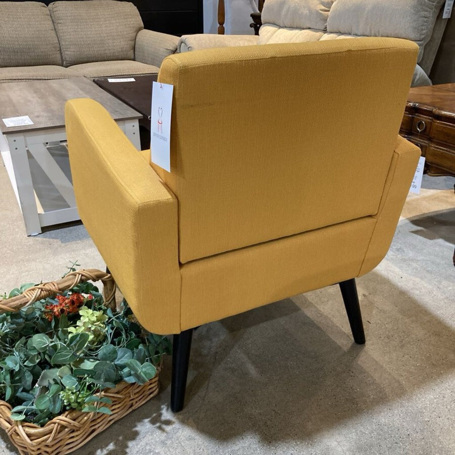 Modern Tufted Back Chair Yellow - image-7