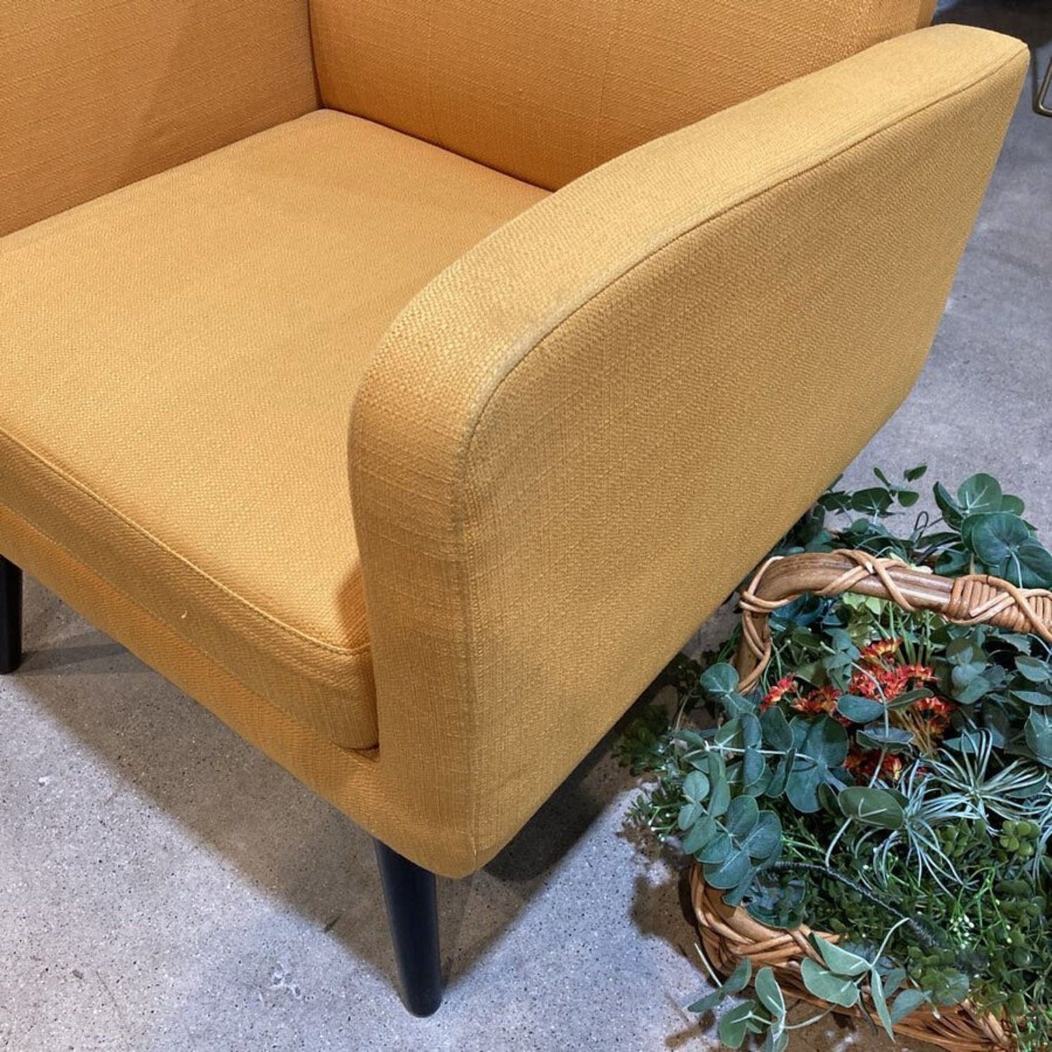 Modern Tufted Back Chair Yellow - image-5