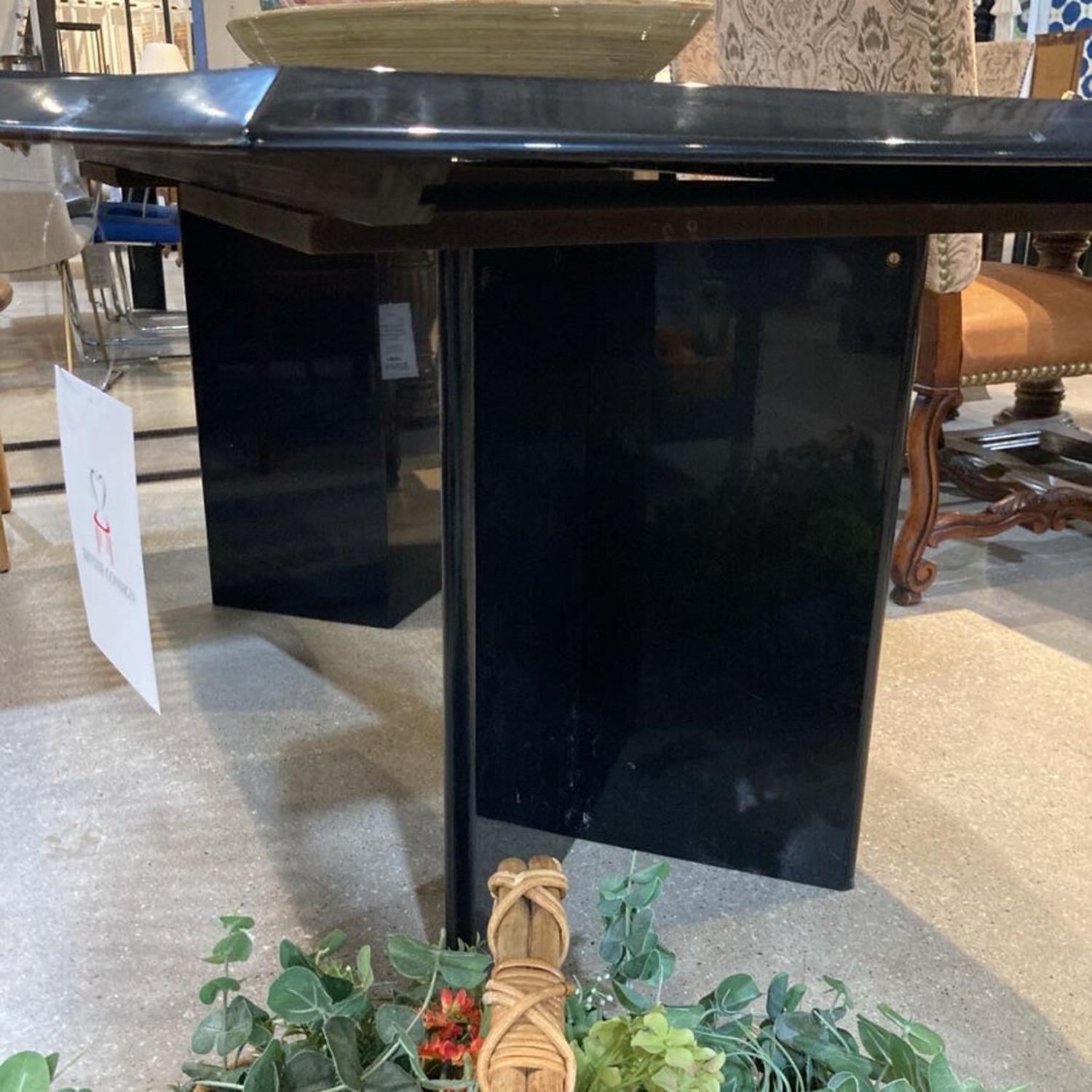 Modern Rectangular Lacquer w 19.5" Leaf Table - image-4