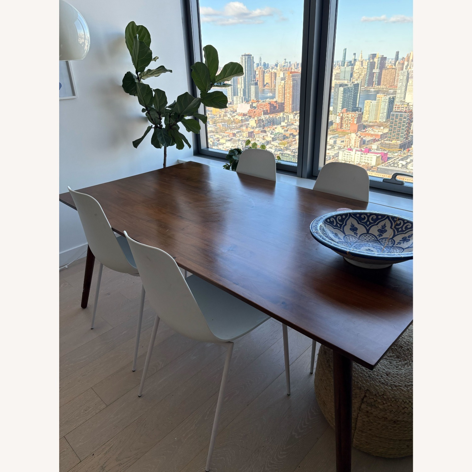 Article Seno Dark Brown Wood Dining Table - image-1