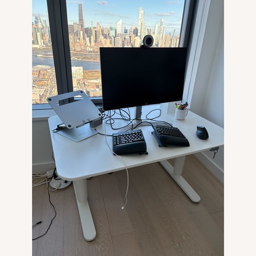 Used IKEA BOLLSIDAN White Metal Desk for sale on AptDeco