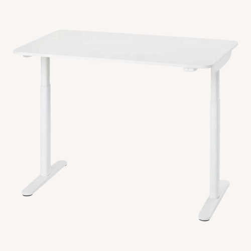 Used IKEA BOLLSIDAN White Metal Desk for sale on AptDeco