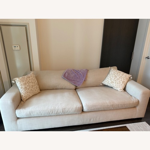 Used Amazon Stone & Beam Westview Extra Deep Down Filled Couch, 89"W Sofa, Cream for sale on AptDeco