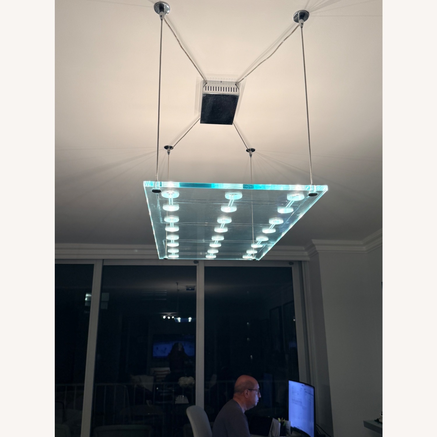 Fabbian Sospesa White Glass Ceiling Lamp - image-3