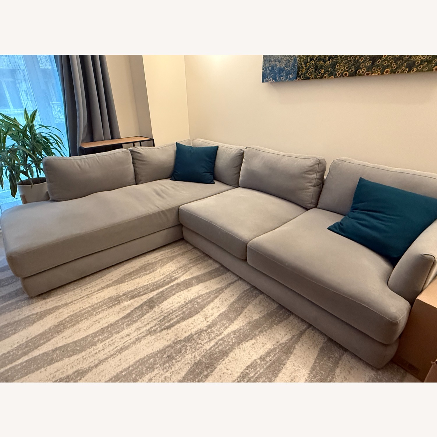 West Elm Haven Light Gray 2 Piece Sectional - image-2