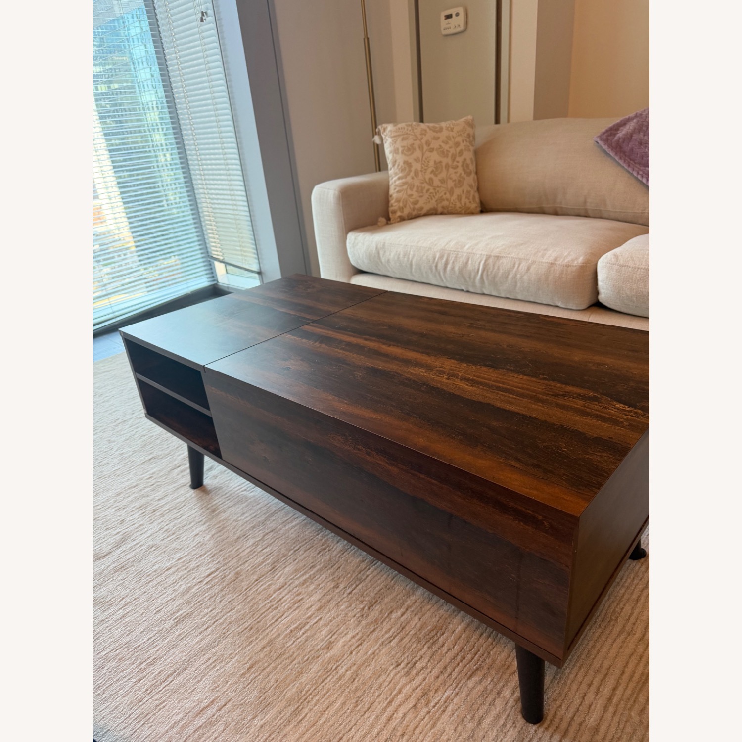 Amazon Dark Brown Wood Coffee Table - image-3