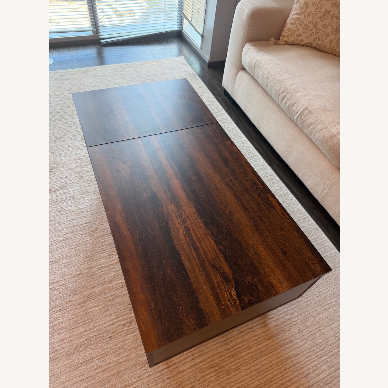 Amazon Dark Brown Wood Coffee Table - image-2