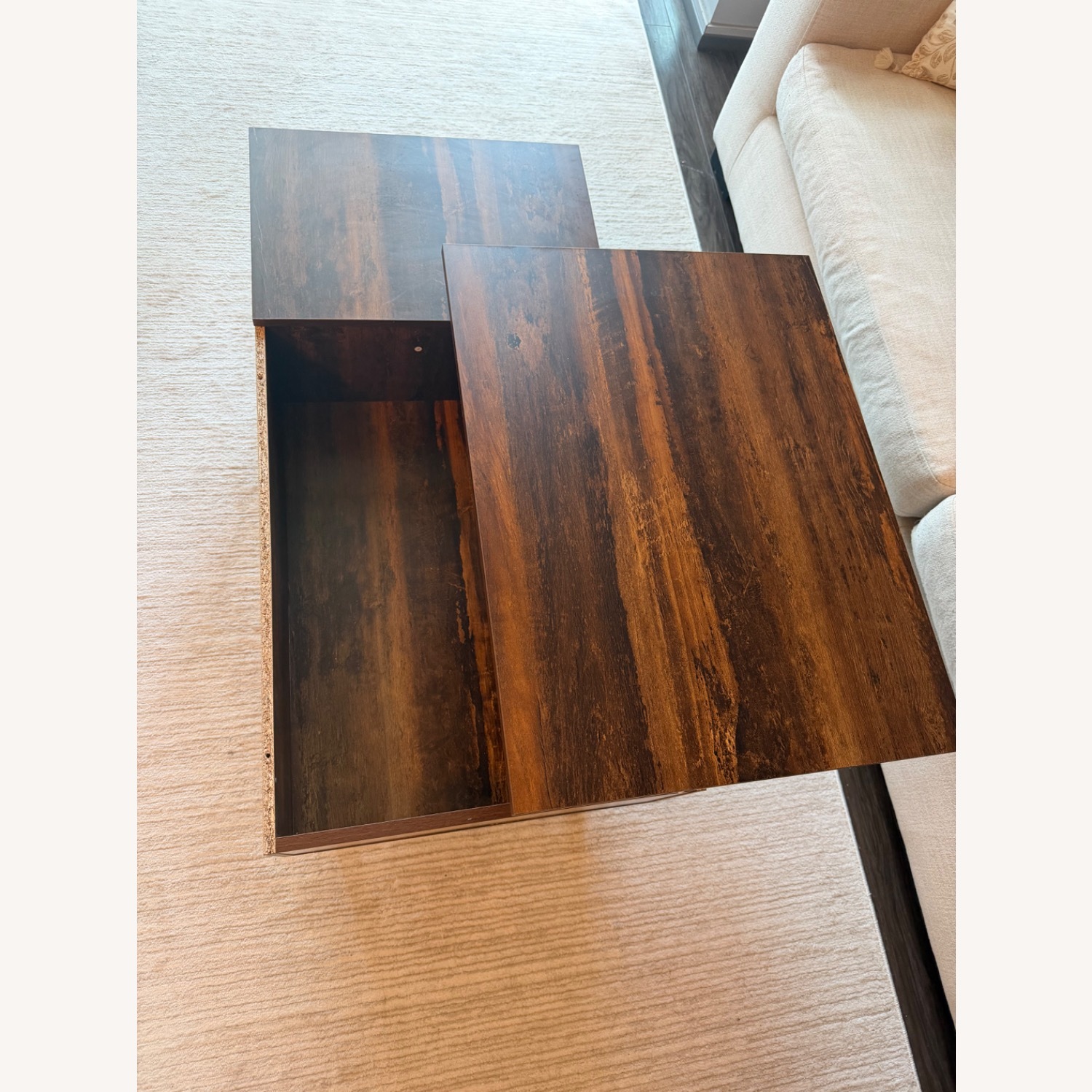 Amazon Dark Brown Wood Coffee Table - image-4