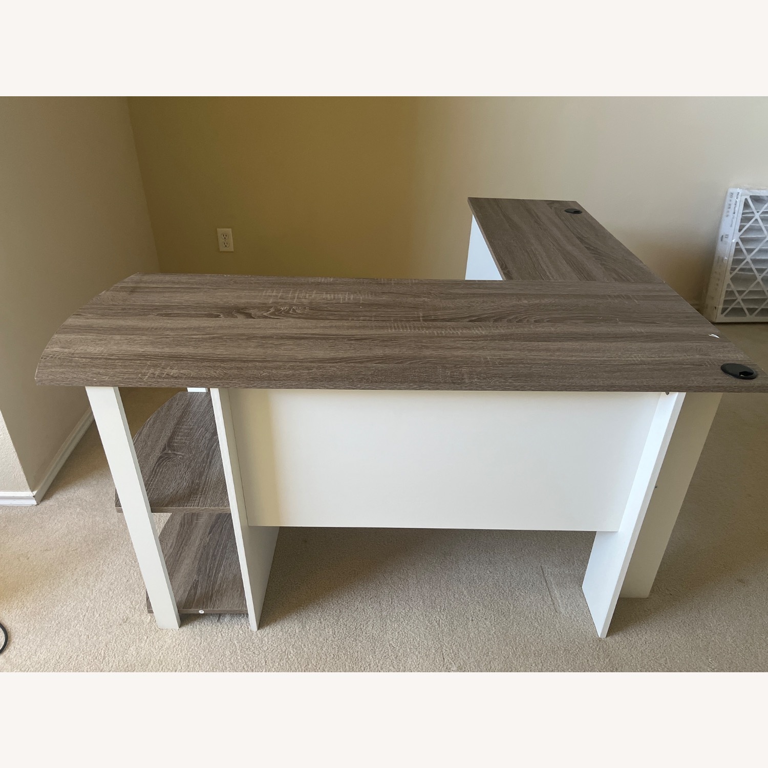 Light Brown Wood Desk - image-2