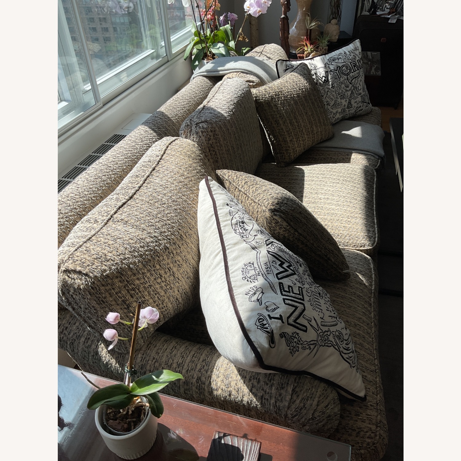 Custom Made Velvet 3-seater Sofa - image-4