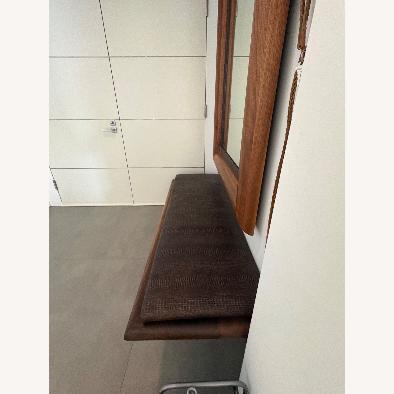 Wood Bench With Alligator Cushion - image-3