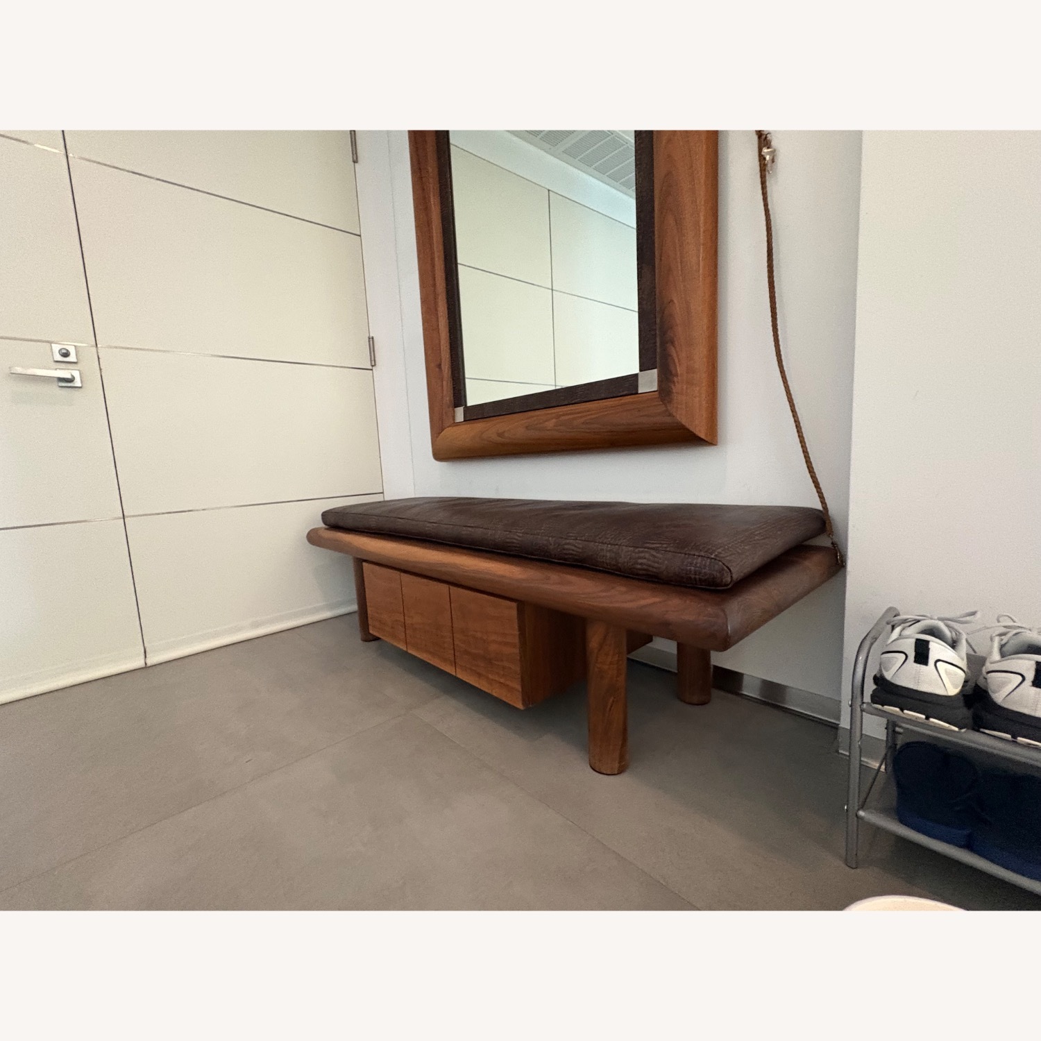 Wood Bench With Alligator Cushion - image-2