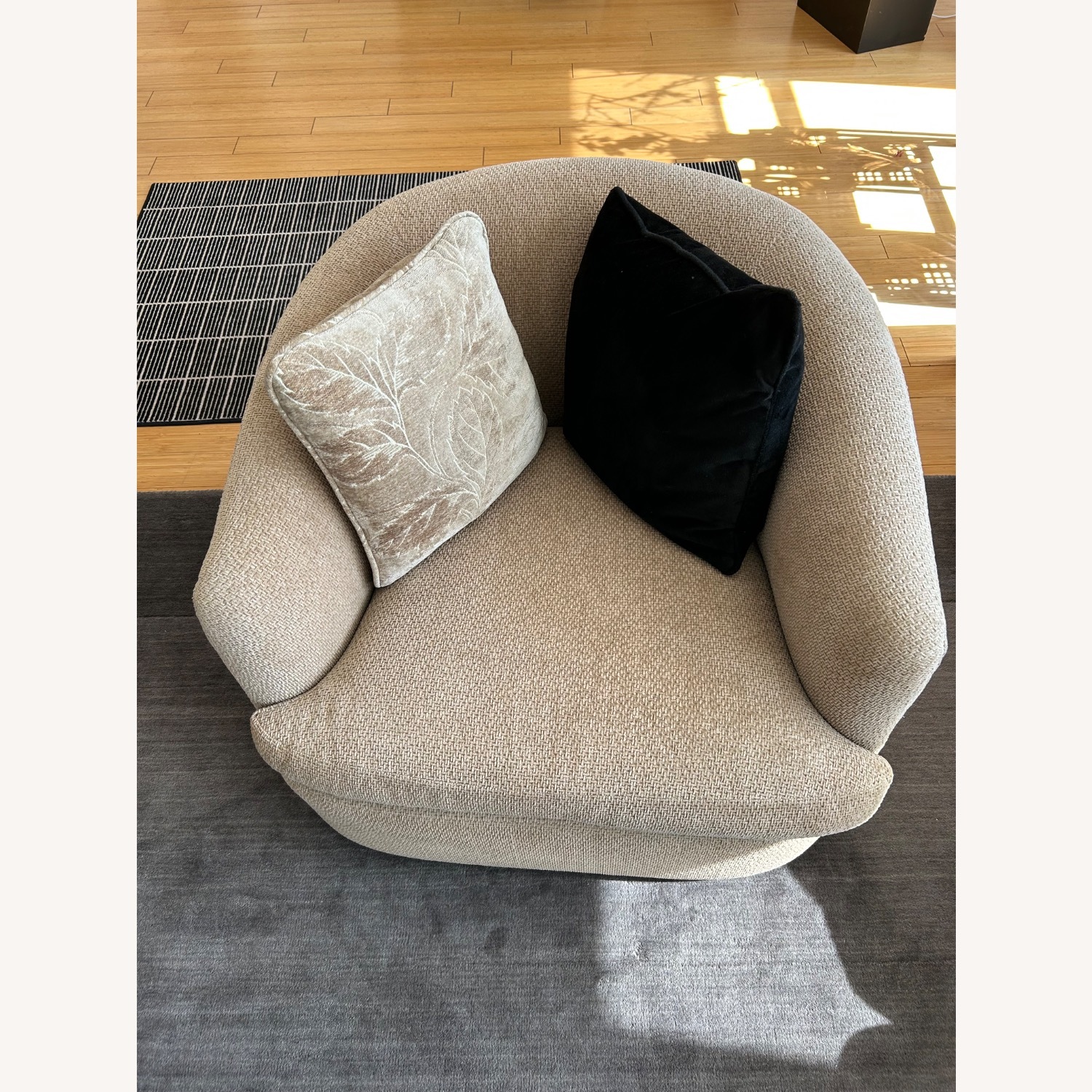 Taylor Made Pair Natural Swivel Armchairs - image-1