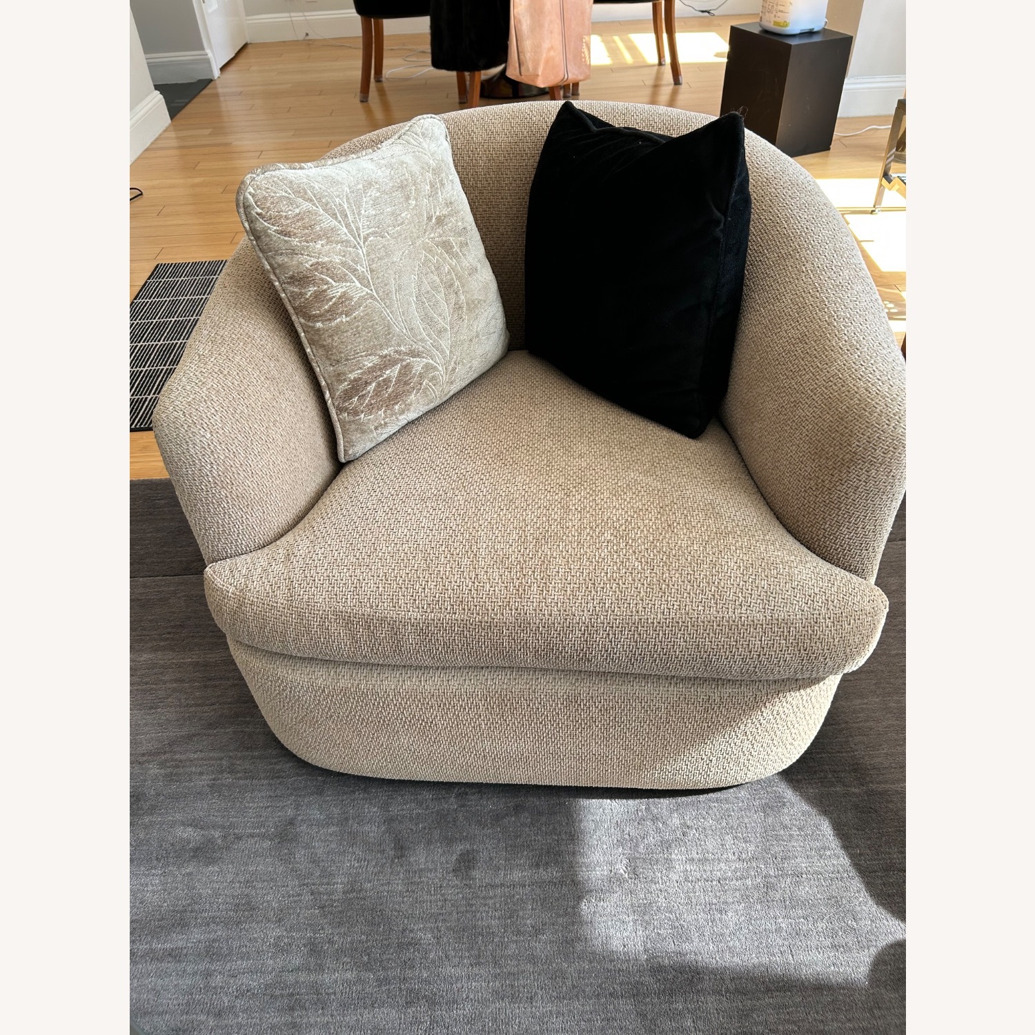 Taylor Made Pair Natural Swivel Armchairs - image-2