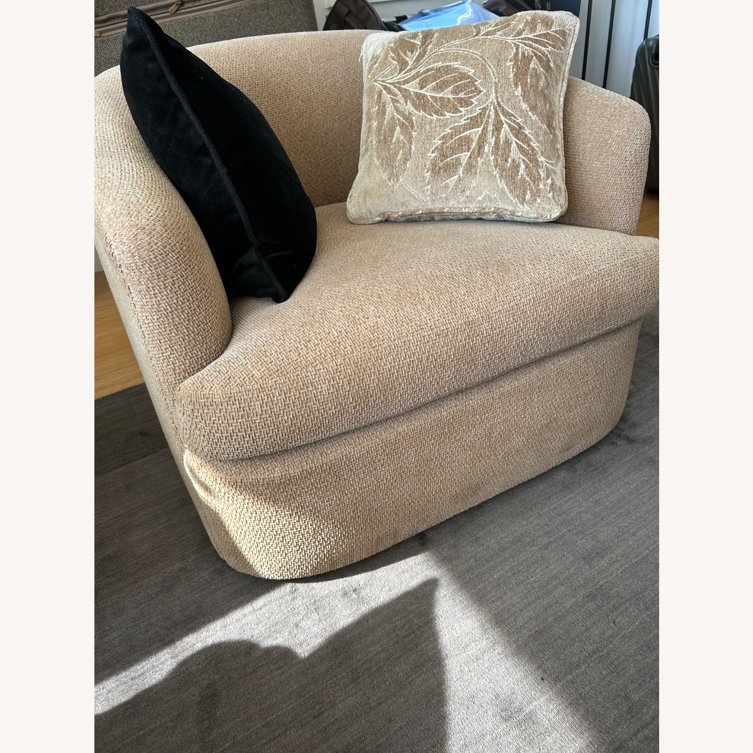 Taylor Made Pair Natural Swivel Armchairs - image-3