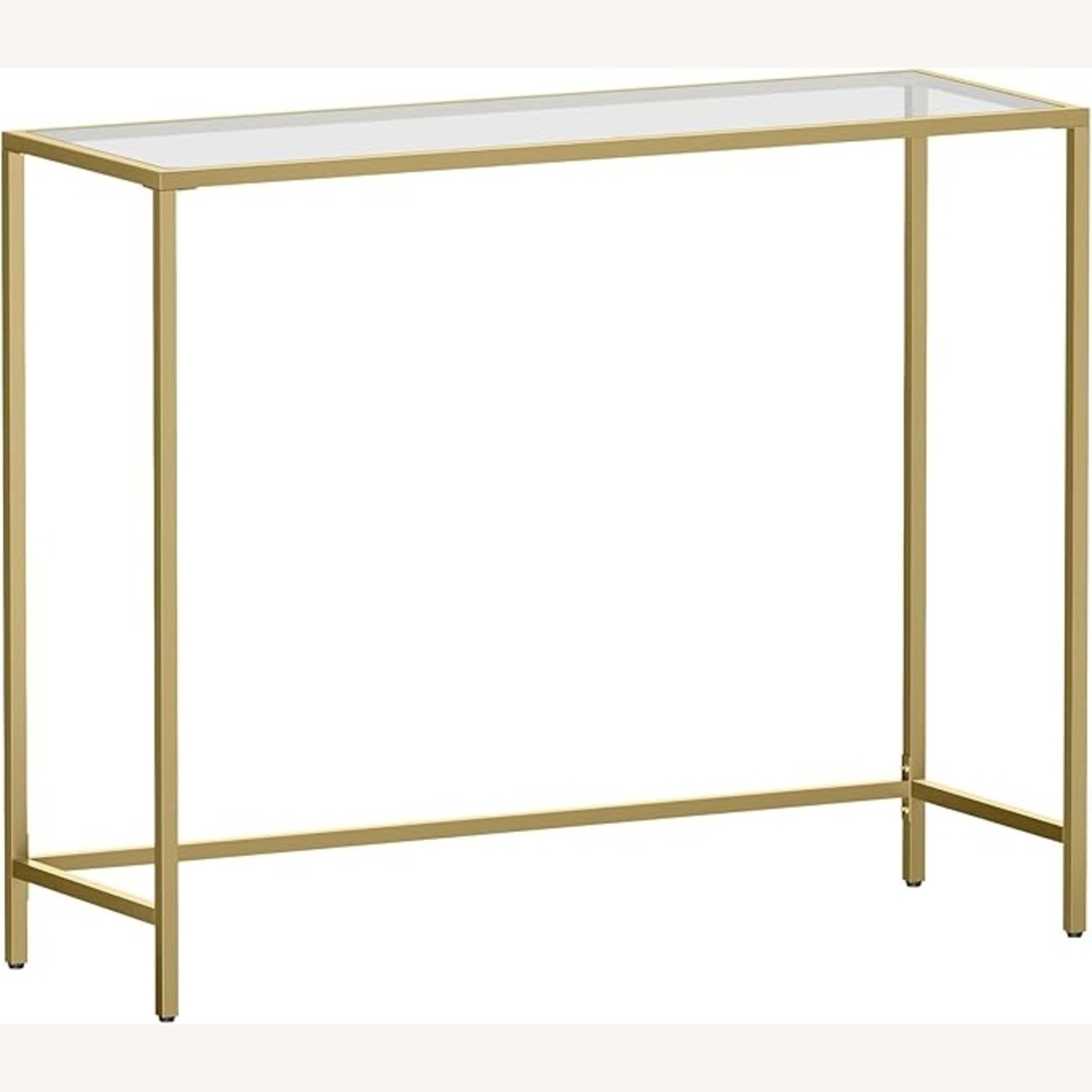 Gold Rim Glass Entryway Table - image-4