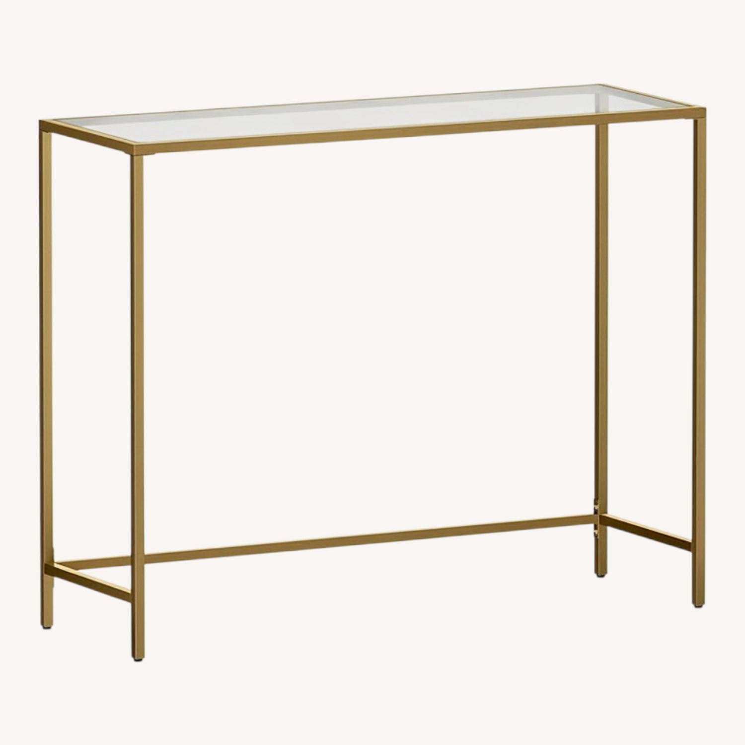 Gold Rim Glass Entryway Table - image-0