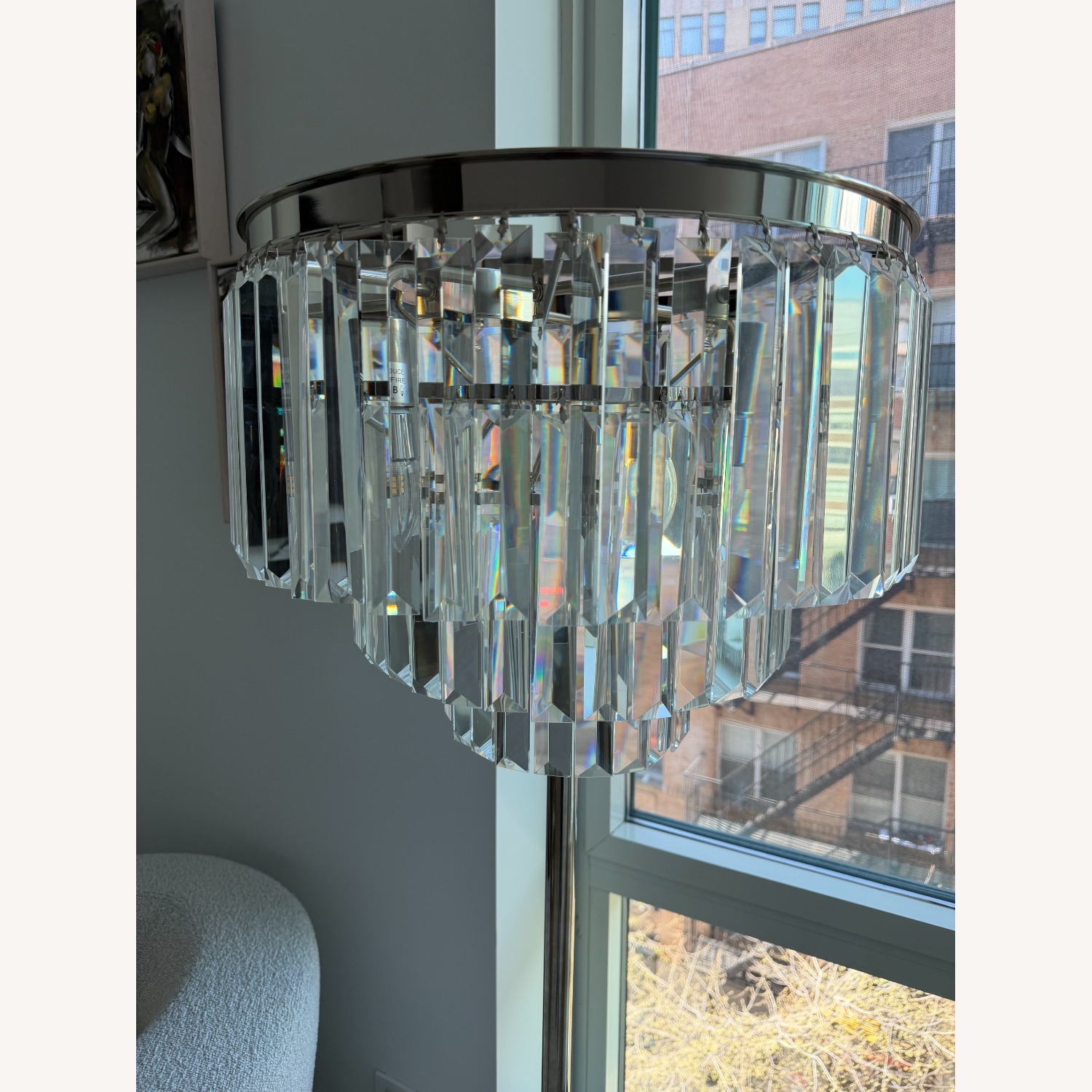 Z Gallerie Crystal Luxe Natural Glass Floor Lamp - image-1