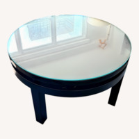 Solid Wood Coffee Table With Glass Top 
