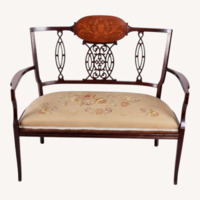 Edwardian Open-work Inlaid Bench