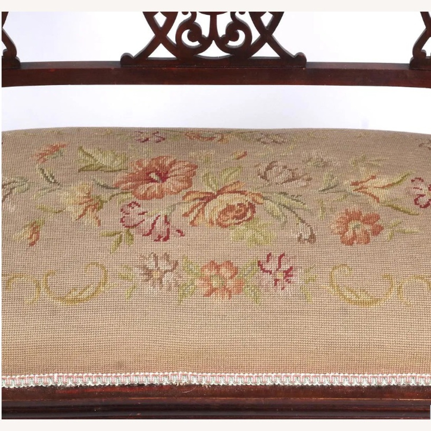 Edwardian Open-work Inlaid Bench - image-5