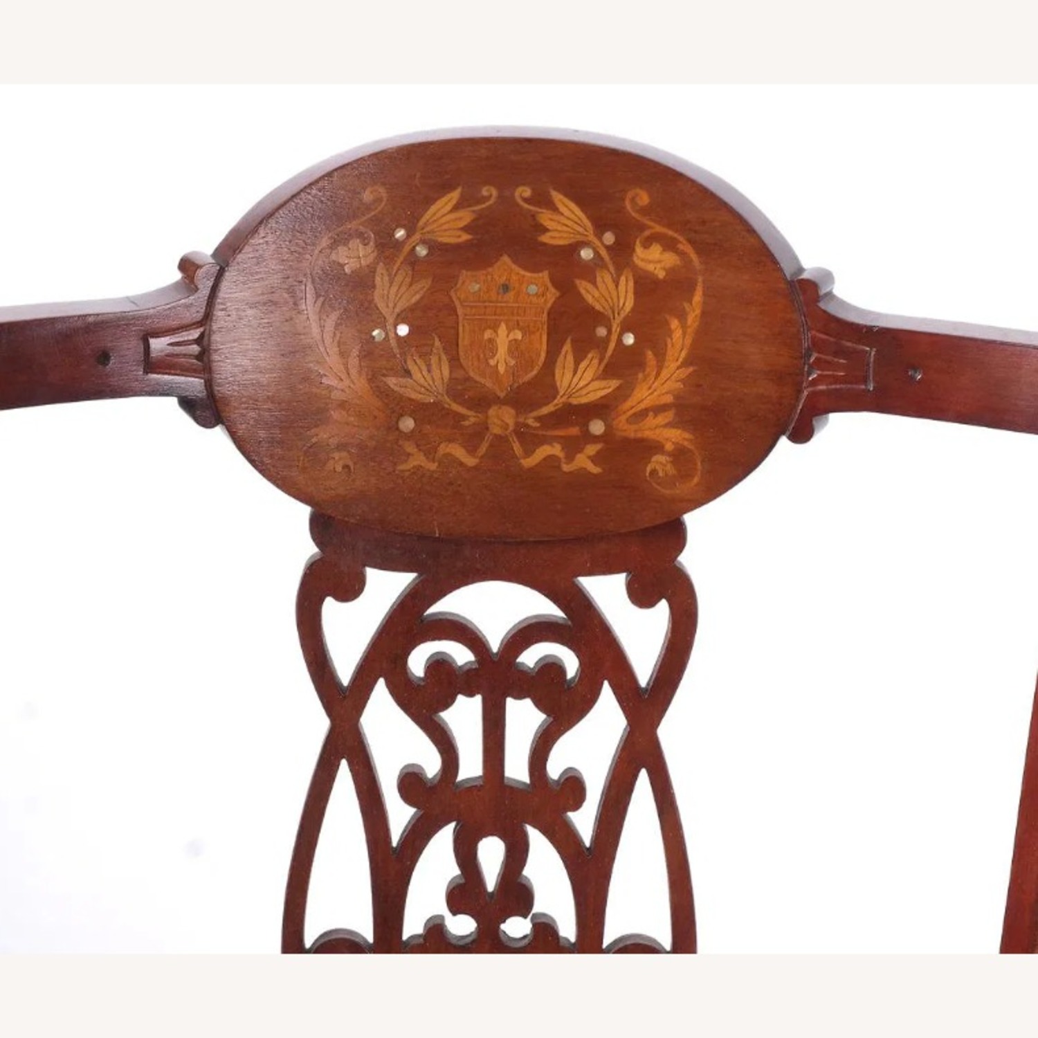 Edwardian Open-work Inlaid Bench - image-4