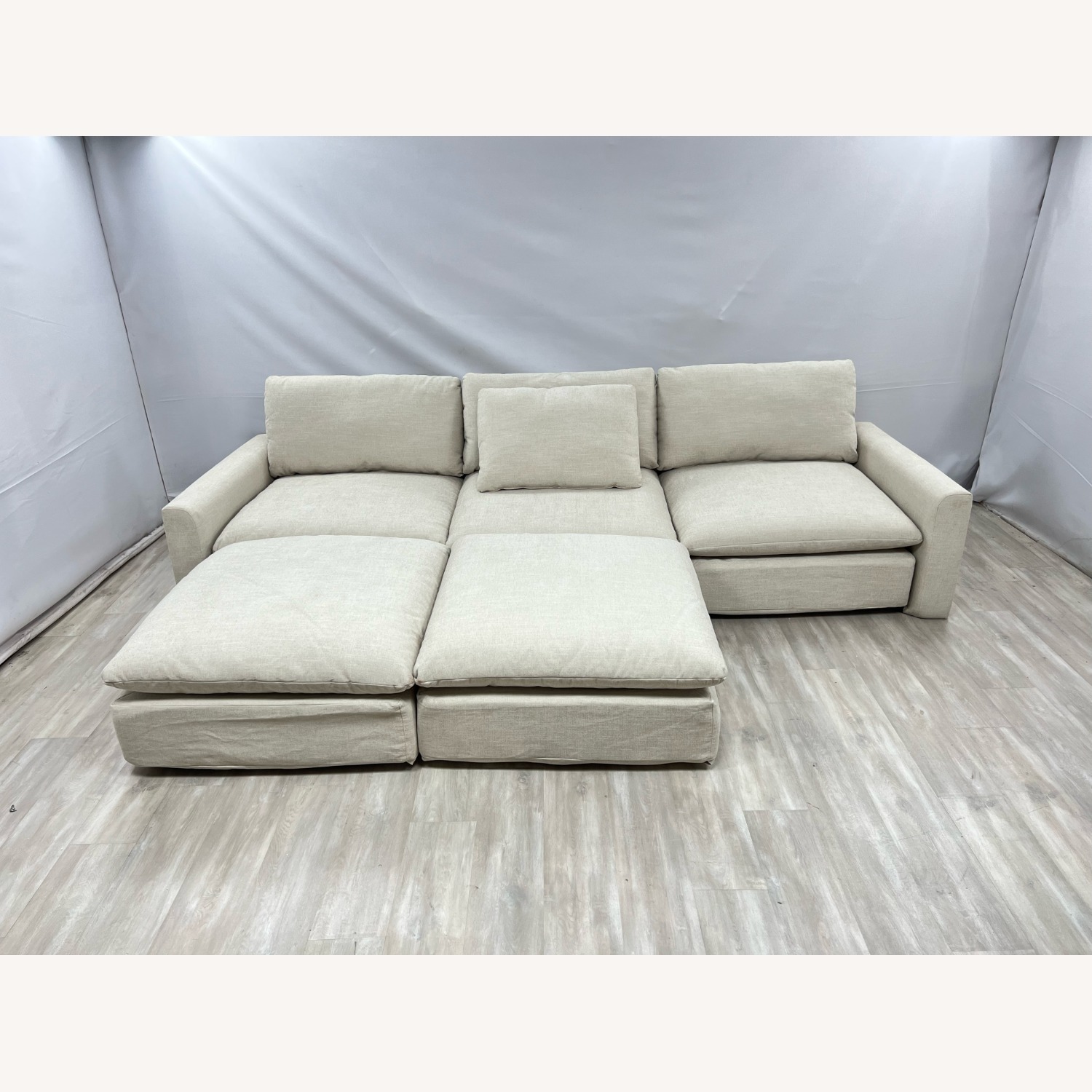 Burrow Russet 4-Piece Chaise Sectional W Ottoman - image-11