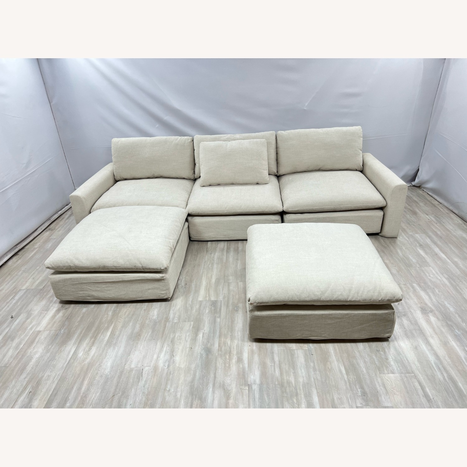 Burrow Russet 4-Piece Chaise Sectional W Ottoman - image-7
