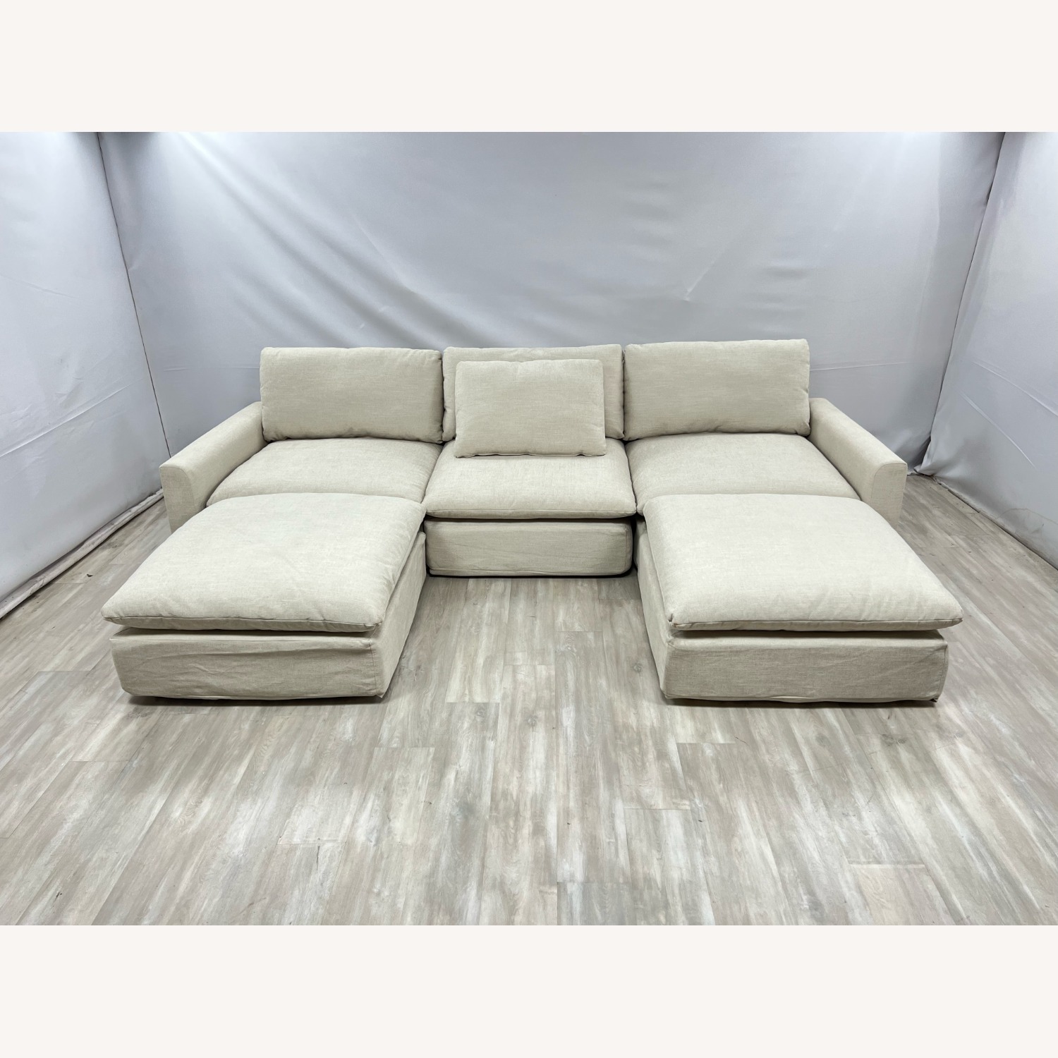 Burrow Russet 4-Piece Chaise Sectional W Ottoman - image-1