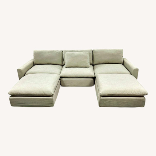 Used Burrow Russet 4-Piece Chaise Sectional W Ottoman for sale on AptDeco