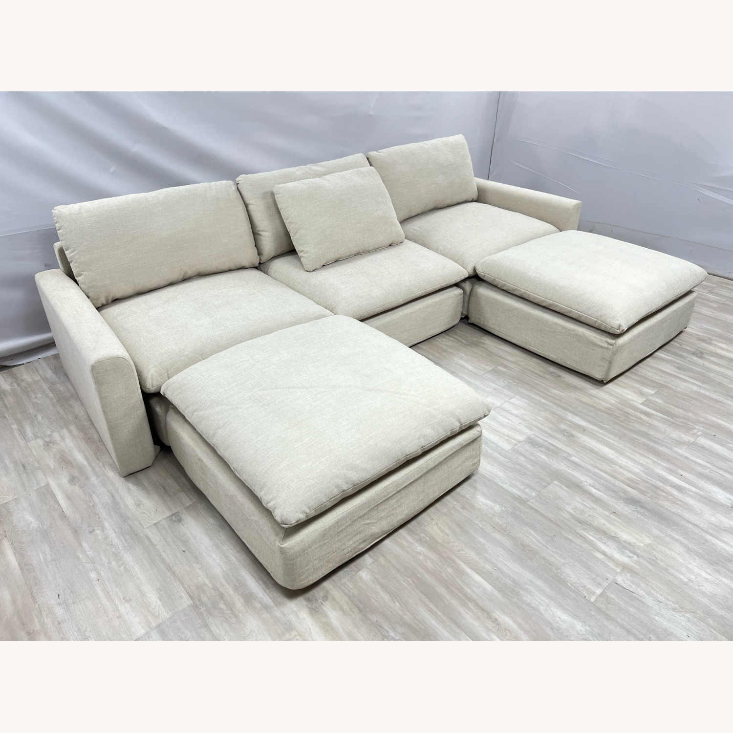 Burrow Russet 4-Piece Chaise Sectional W Ottoman - image-3