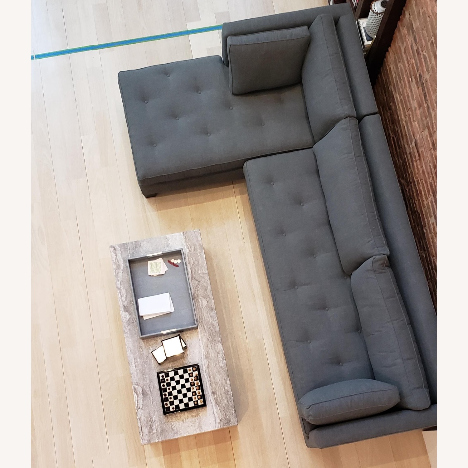 Williams Sonoma Wilshire Dark Gray 2 Piece Sectional - image-2